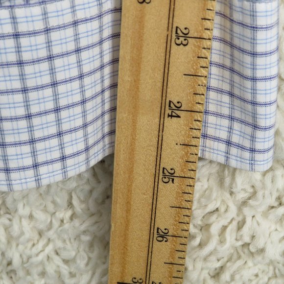 Banana Republic* Men's Long Sleeve Button Down Curved Hem Plaid Shirt~Size Large - Picture 8 of 9